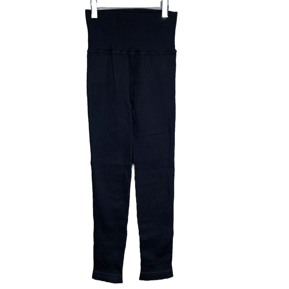 GapFit Ribbed Seamless Leggings Womens XS/S Black‎ High Waisted Activewear 7/8